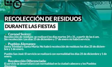 Recolección de residuos durante las fiestas