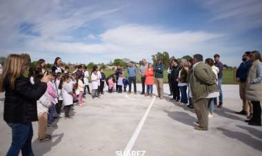 Cura Malal tiene su nuevo playón deportivo: un sueño hecho realidad