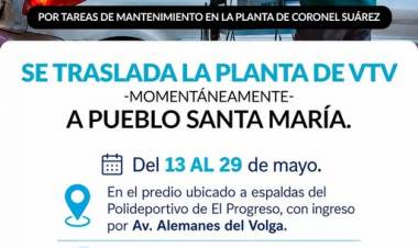 Se traslada la planta de VTV a Santa María