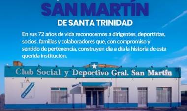 ¡FELIZ 72° ANIVERSARIO, CLUB SAN MARTÍN DE SANTA TRINIDAD!