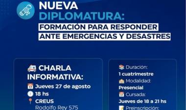 CHARLA INFORMATIVA: nueva Diplomatura: formación para responder ante emergencias y desastres