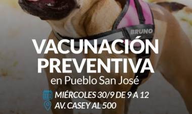 Vacunación preventiva de mascotas en Pueblo San José