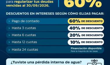  ¡NUEVA MORATORIA MUNICIPAL! Ponete al día con tus tasas y ahorrá hasta un 60%