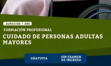 Inscripcion para el "Curso de formacion profesional en cuidado de personas adultas mayores"