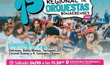 Se viene el 15° Encuentro Regional de Orquestas Escuela del sudoeste Bonaerense y este año le toca ser sede a Daireaux
