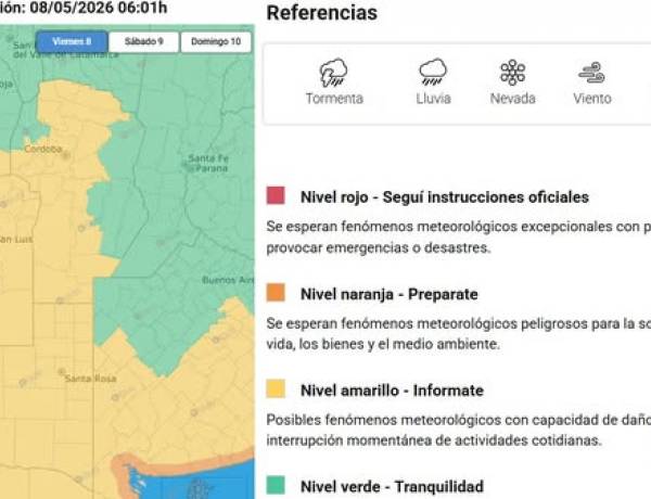 ALERTA AMARILLA POR VIENTOS