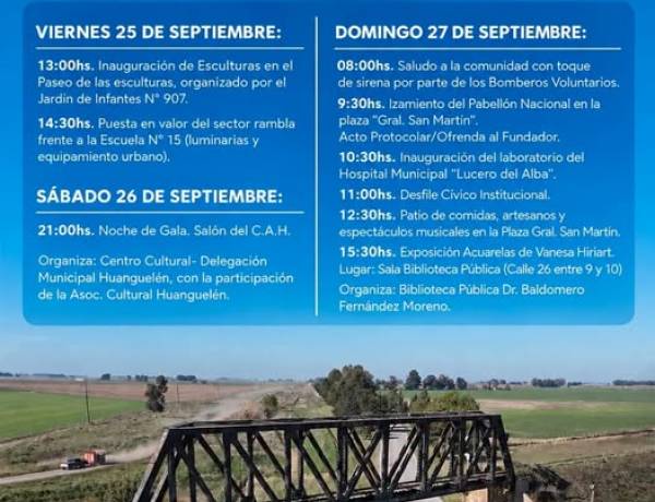 Huanguelén celebra su 114° aniversario