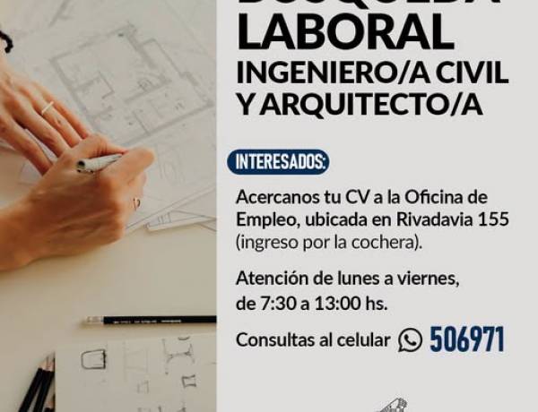 BÚSQUEDA LABORAL | INGENIERO/A CIVIL Y ARQUITECTO/A
