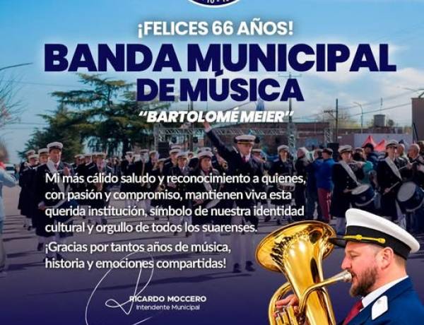 ¡Felices 66 años, Banda Municipal de Música “Bartolomé Meier”!
