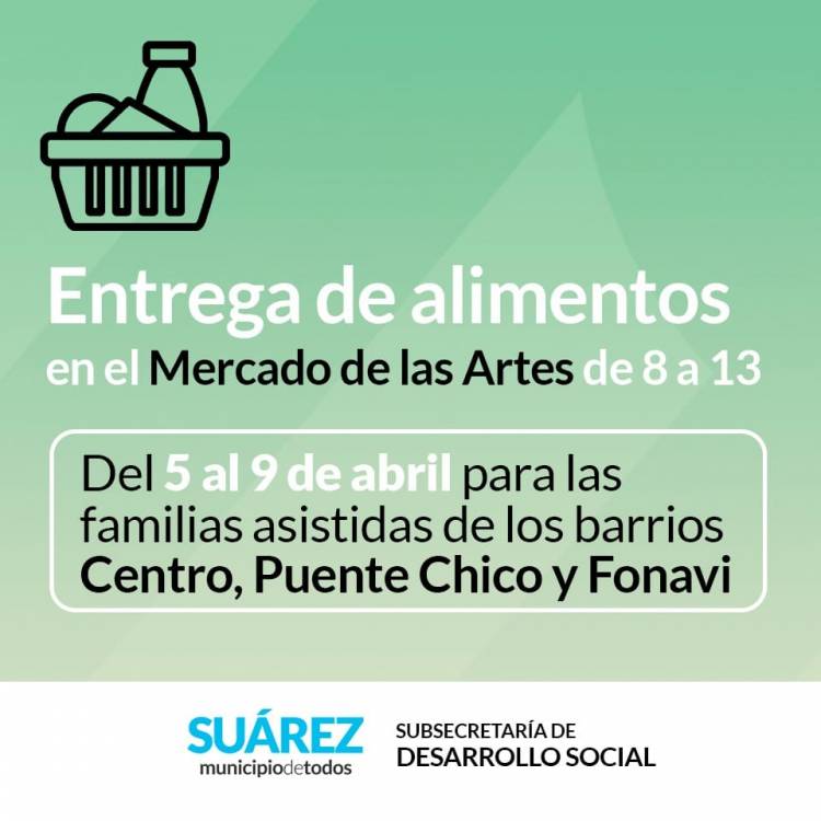 Desarrollo Social: Entrega de alimentos en el Mercado de las Artes