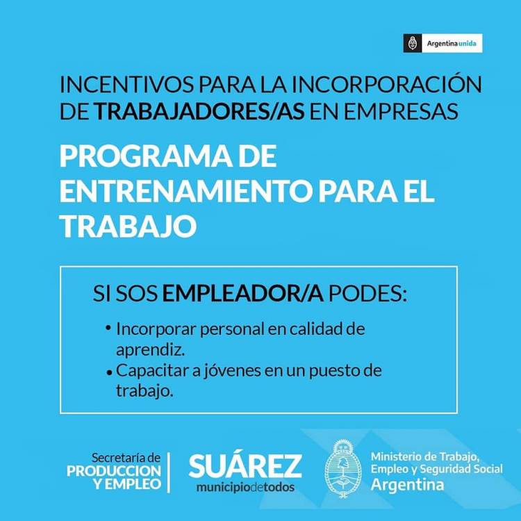 Programas de Entrenamiento para el Trabajo y la Inserción Laboral