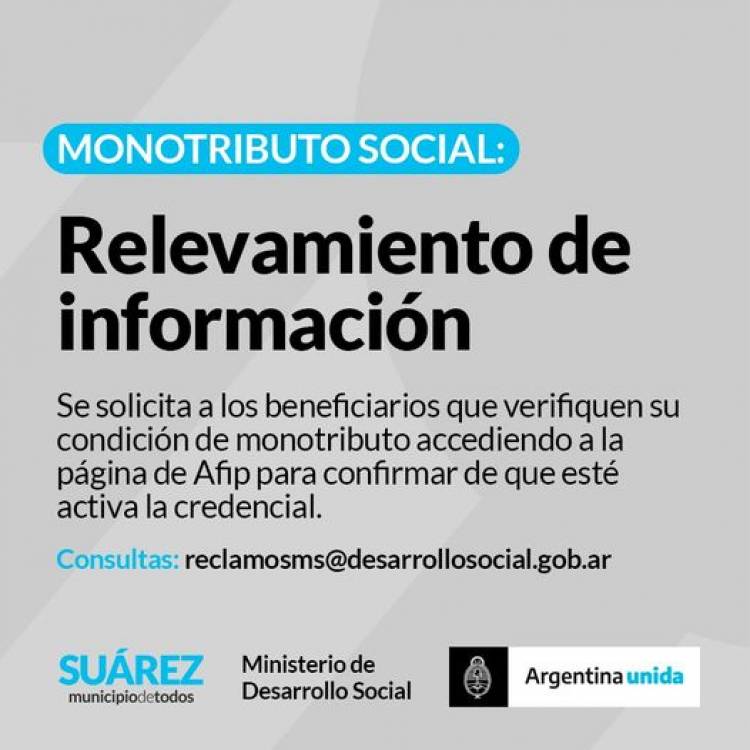 Monotributo Social: Relevamiento de información⠀