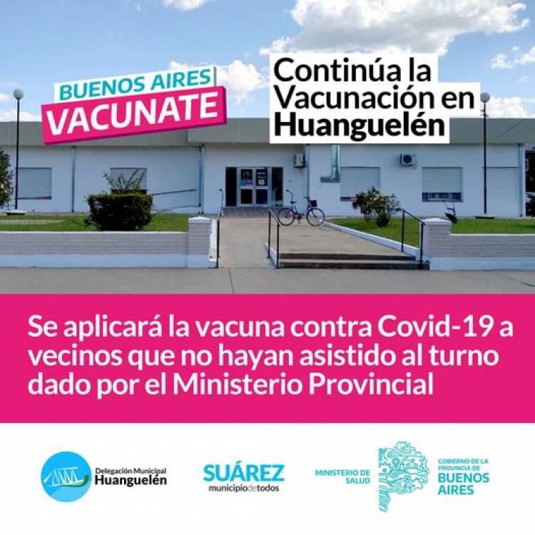 Continúa la Vacunación en #Huanguelén