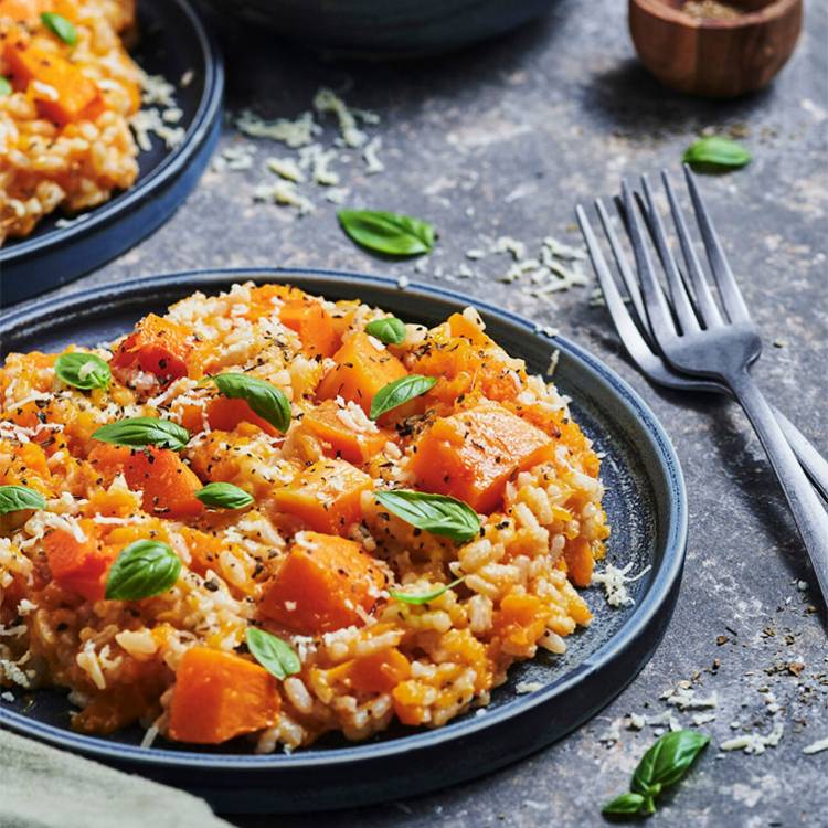 'Risotto' de boniato con albahaca