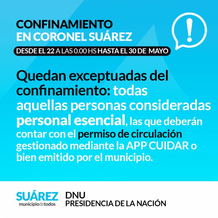 Nuevas restricciones por Confinamiento hasta el 30 de mayo.