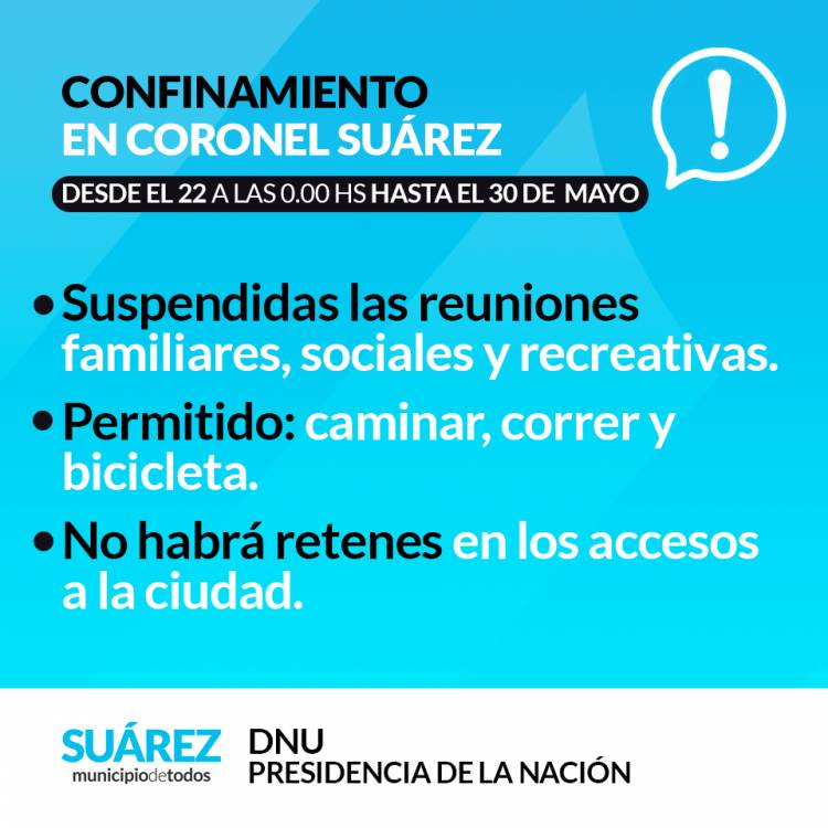 Nuevas restricciones por Confinamiento hasta el 30 de mayo.