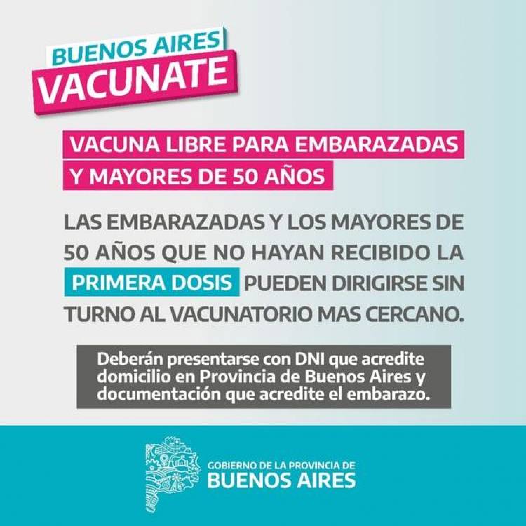Información importante:  vacuna libre para EMBARAZADAS