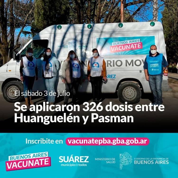 Se aplicaron 326 dosis entre Huanguelén y Pasman