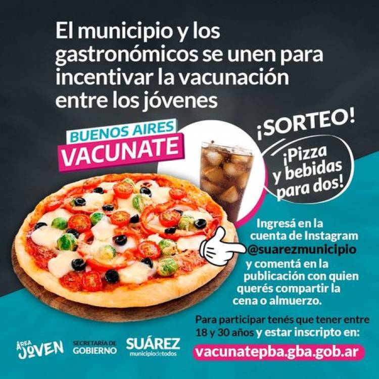El Municipio y los gastronómicos se unen para incentivar la vacunación entre los jóvenes