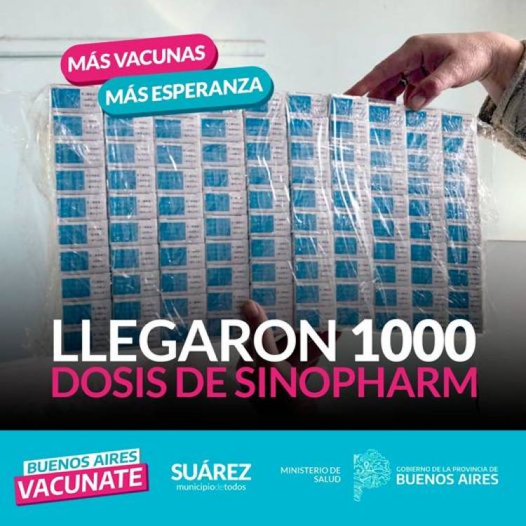 ¡MÁS VACUNAS MÁS ESPERANZA: LLEGARON 1000 DOSIS DE SINOPHARM!