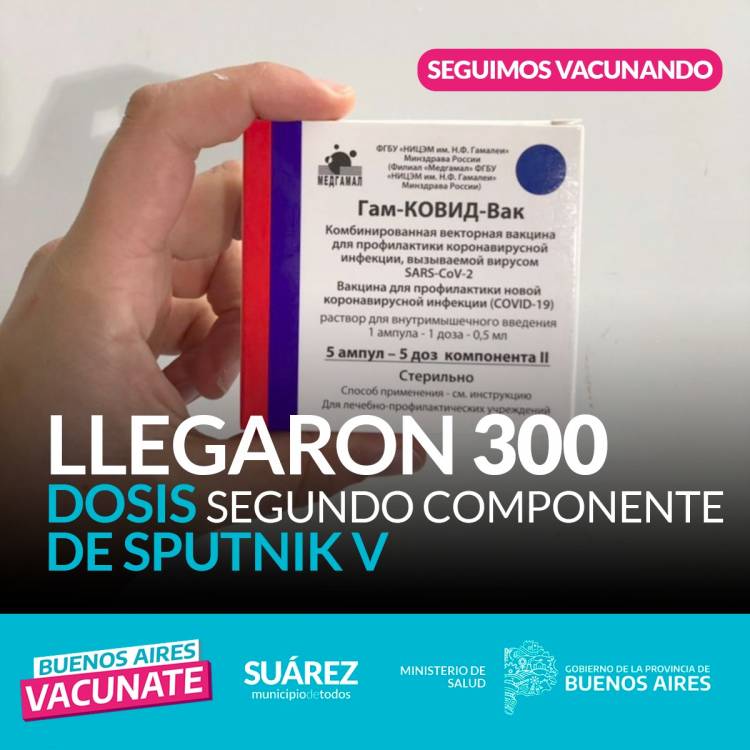 LLEGARON 300 DOSIS SEGUNDO COMPONENTE DE SPUTNIK V! 