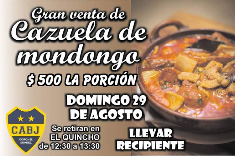 Gran Venta de Cazuela de mondongo en el Club Atlético Boca Juniors