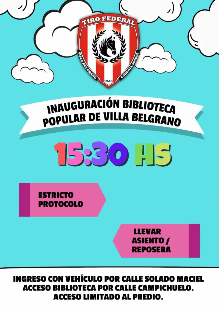 Tiro Federal celebra el día de las infancias inaugurando una biblioteca popular