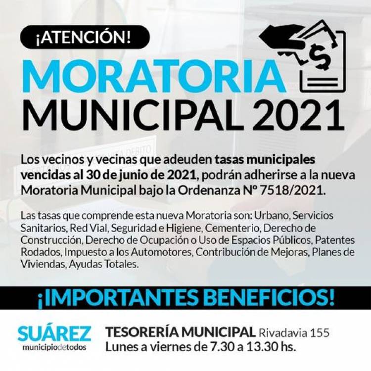 Esta en marcha la Moratoria Municipal 2021