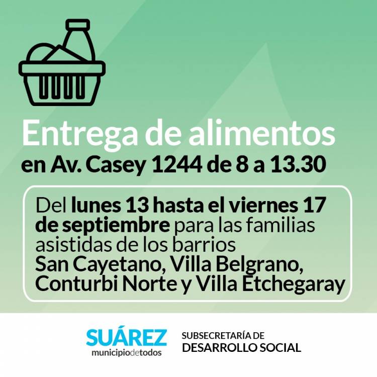 Entrega de alimentos del mes de septiembre