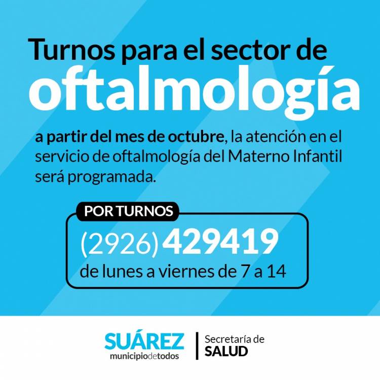 Turnos para el sector de oftalmología