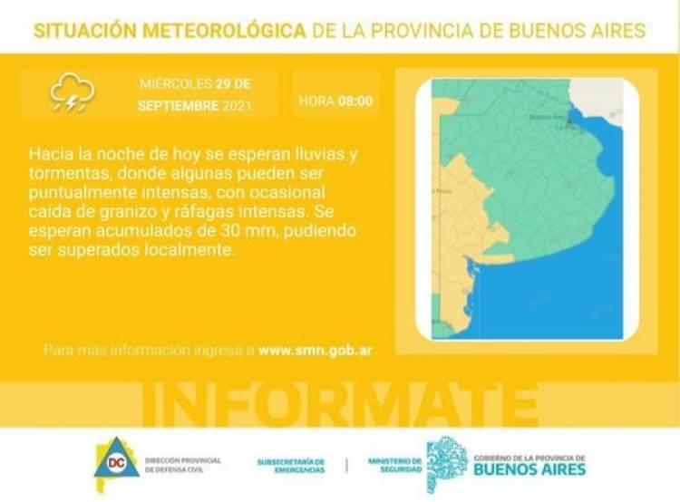 Alerta por tormenta