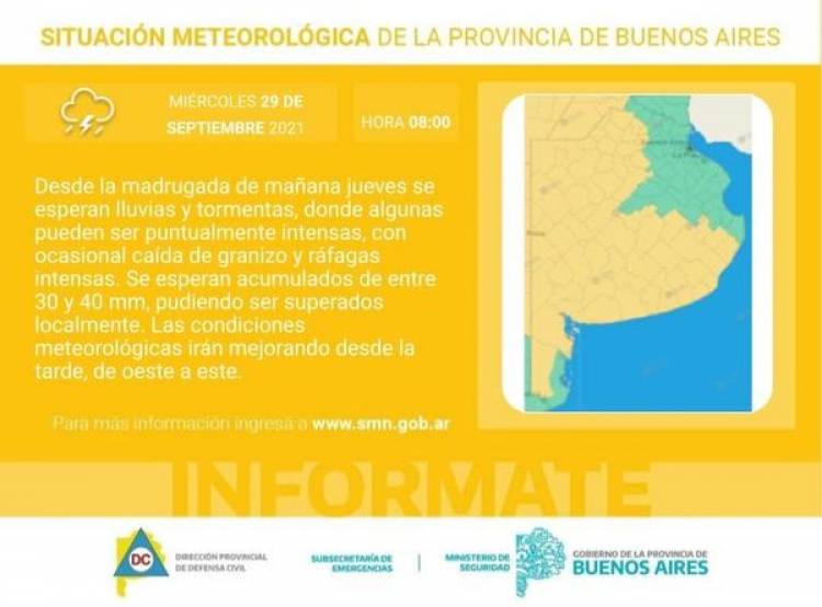 Alerta por tormenta
