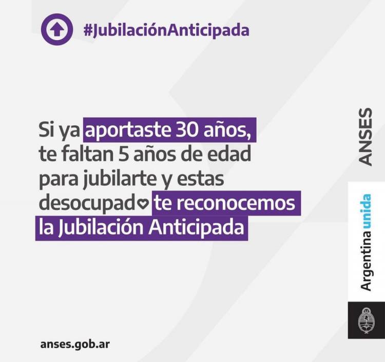El Gobierno Nacional anunció la jubilación anticipada⠀
