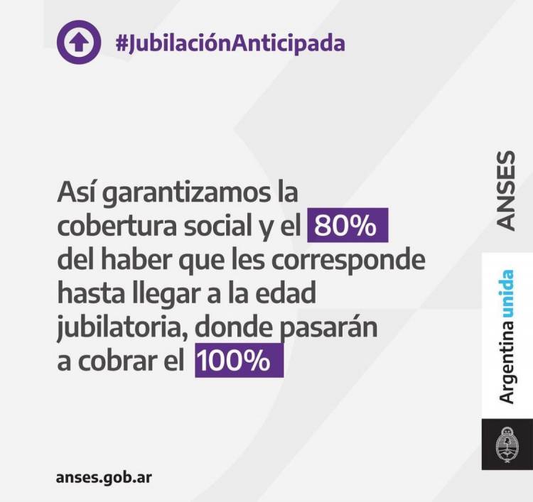El Gobierno Nacional anunció la jubilación anticipada⠀