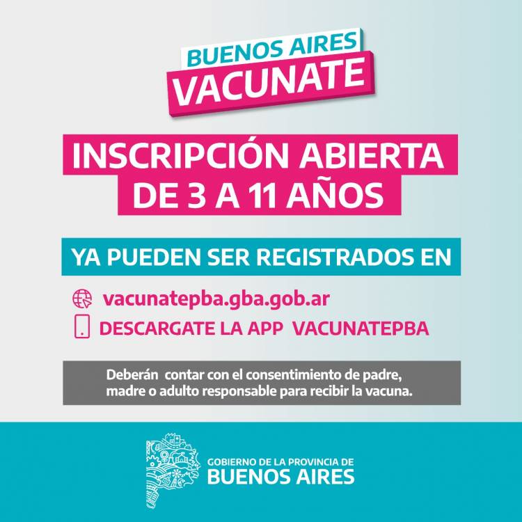 Vacuna covid: Abierta la inscripción para niños de 3 a 11 años⠀