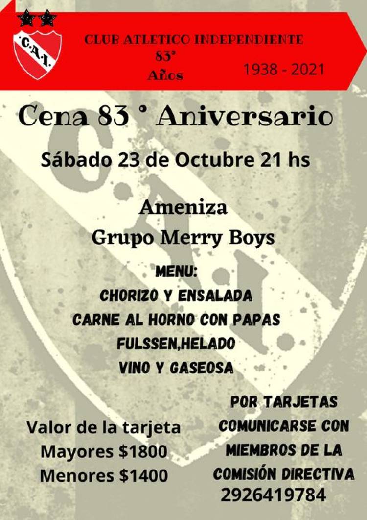 Cena 83 Aniversario del Club Atlético Independiente