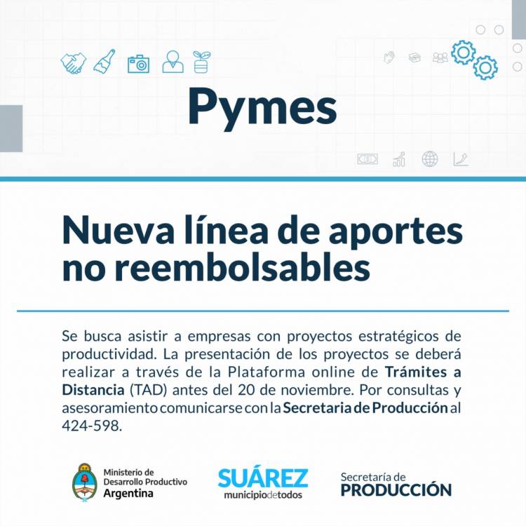 Atención Pymes: se lanzó una línea de aportes no reembolsables