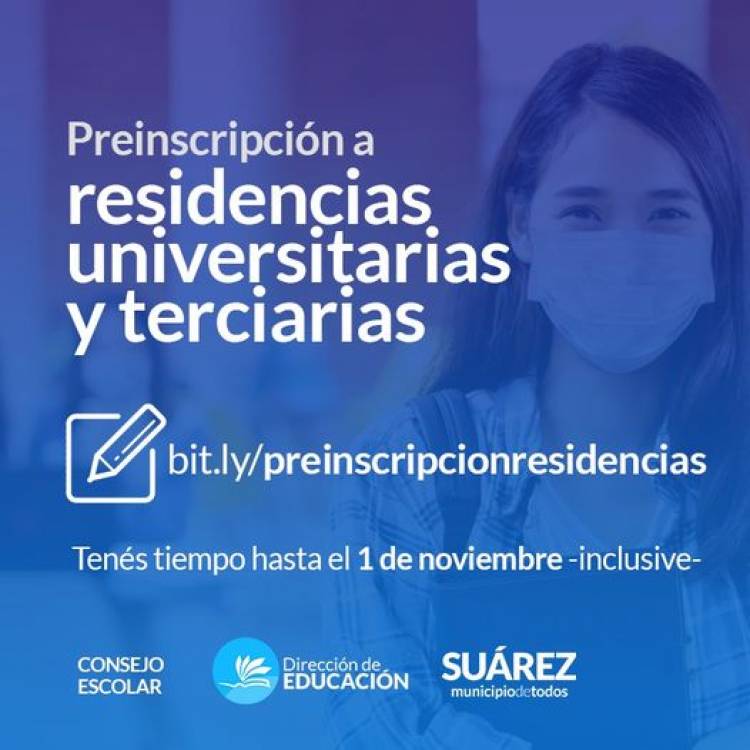 Preinscripción a residencias universitarias y terciarias