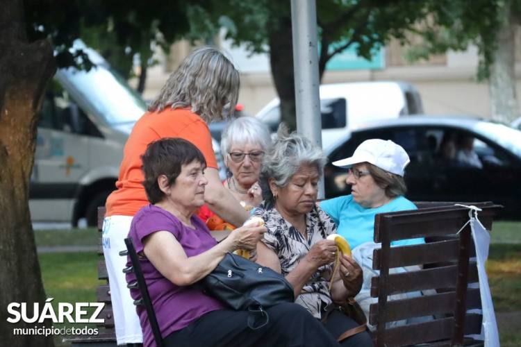 Los adultos disfrutaron de una tarde recreativa en la plaza San Martín 