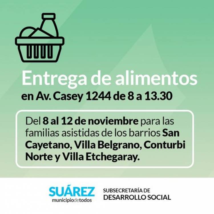 Entrega de alimentos del mes de noviembre