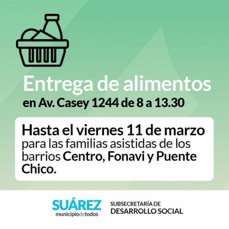 Entrega de alimentos del mes de marzo