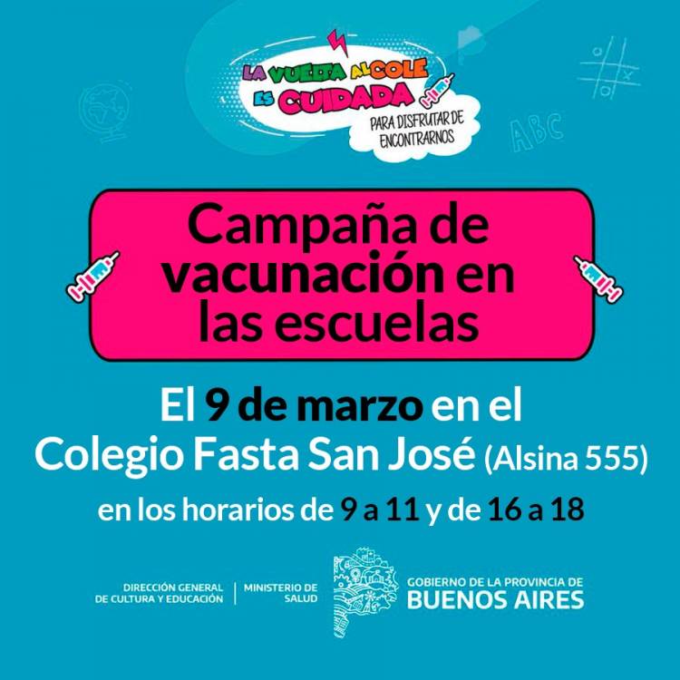 Campaña de vacunación en las escuelas