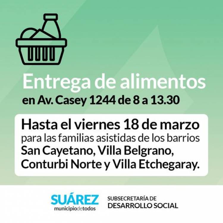 Entrega de alimentos del mes de marzo