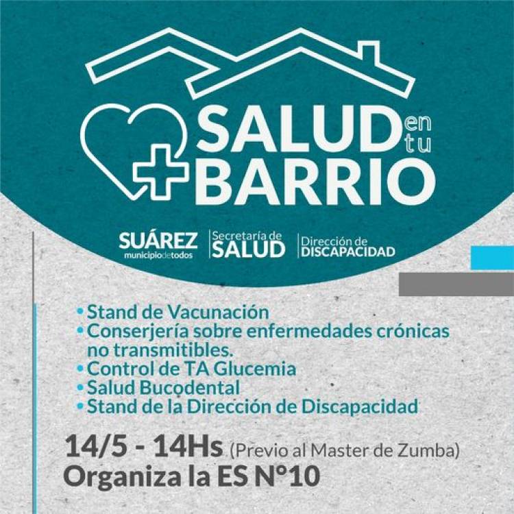 El programa “Salud en tu Barrio” este sábado en Villa Belgrano