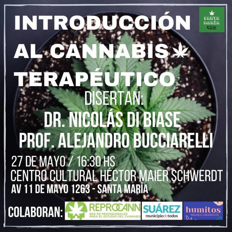Profesionales del REPROCANN disertarán en Pueblo Santa María sobre el Cannabis Terapéutico  