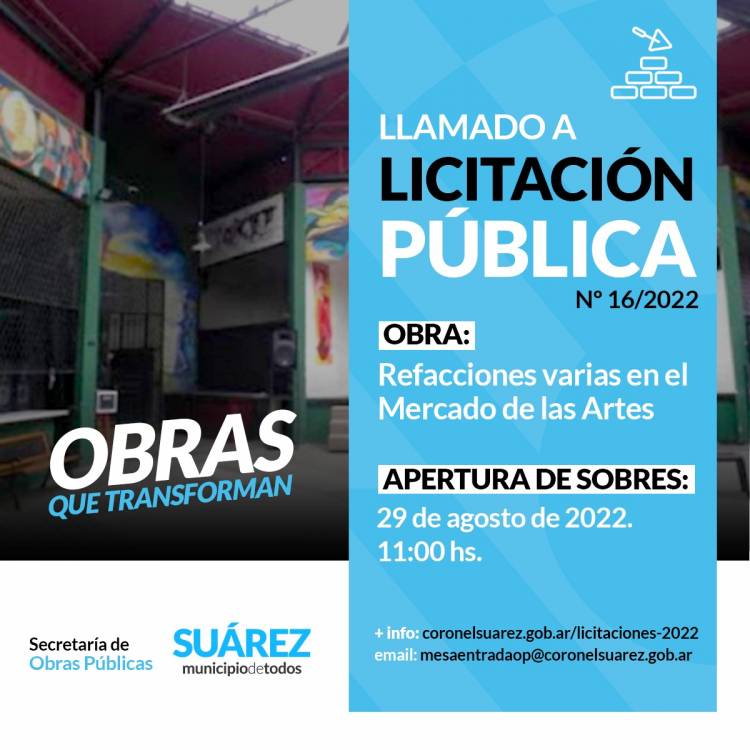 "Mercado de las Artes". Licitacion Publica para refacciones