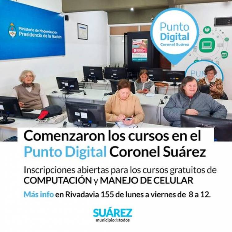 Comenzaron los cursos en el Punto Digital Coronel Suárez