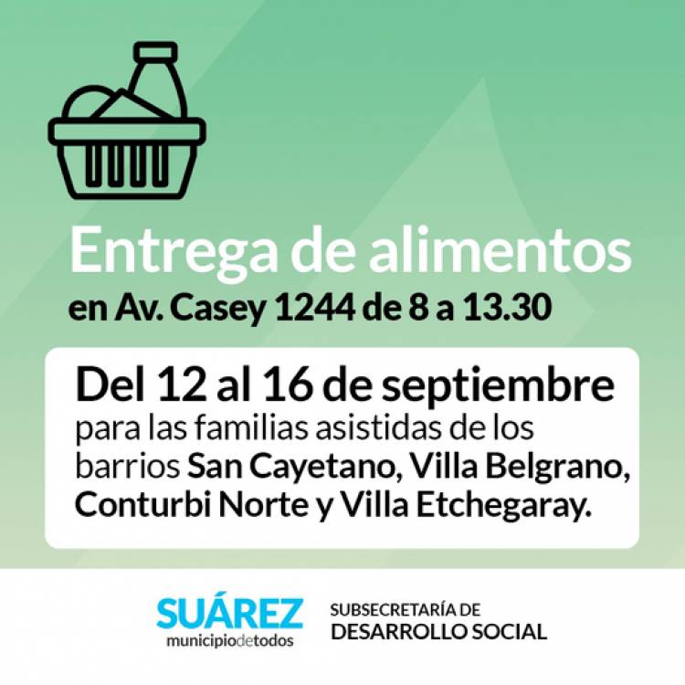Entrega de alimentos del mes de septiembre