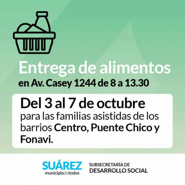 Entrega de alimentos del mes de octubre