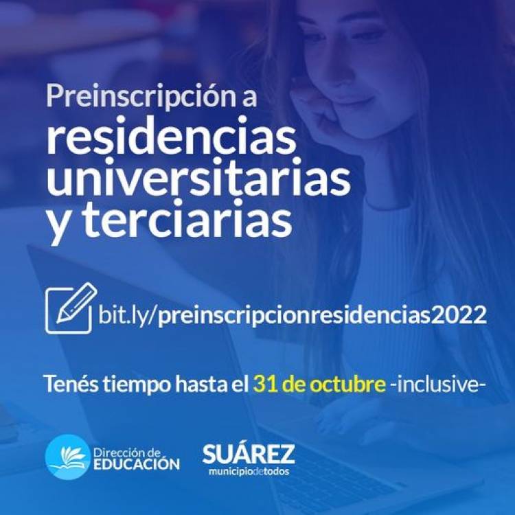 Preinscripción a residencias universitarias y terciarias